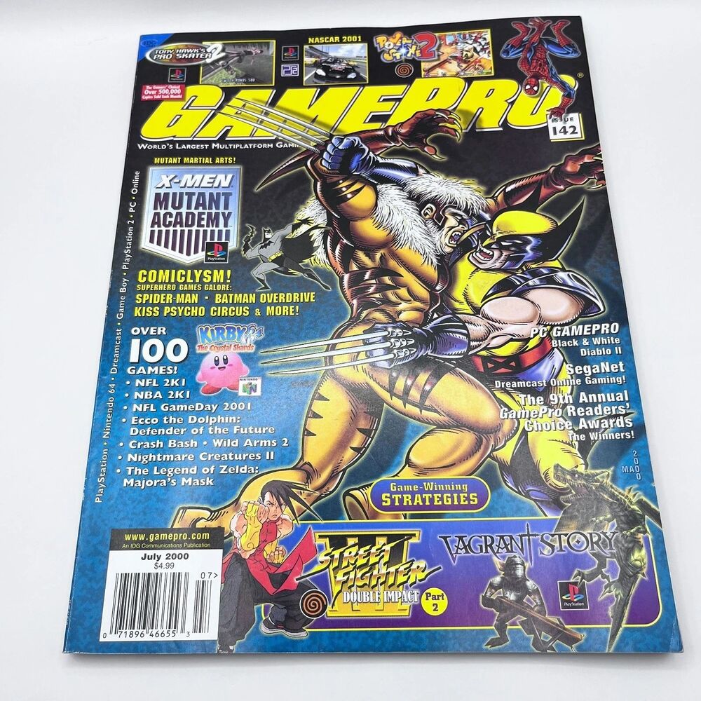 GamePro Magazine July 2000 - Issue 142 - Wolverine & Sabretooth Cover